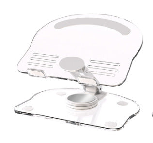 NNEDSZ White Acrylic Foldable Tablet and Phone Stand - 360° Rotation, Anti-Slip Design, Lightweight and Compact