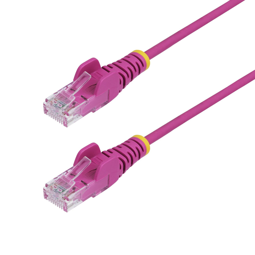 Star Tech 3m Pink Slim CAT6 Ethernet Cable, Snagless, 100W PoE, UTP, LSZH, 28AWG Pure Bare Copper Wire, Slim RJ45 Network Patch Cord w/Strain Reliefs, Individually Tested